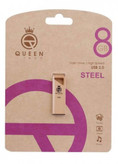 فلش مموری ۸ گیگ QUEEN مدل STEEL – طراحی فلزی، جمعوجور و بادوام برای ذخیرهسازی روزمره