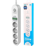 محافظ برق KINGSTAR مدل KPS5120 – چهار پریز + چهار پورت USB برای محافظت کامل