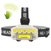 چراغ پیشانی (هدلایت) ROHS مدل HX-817S سنسوردار، Type-C، نور فوققوی COB + 5 LED
