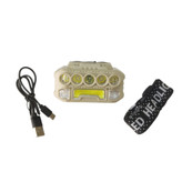 چراغ پیشانی (هدلایت) ROHS مدل HX-817S سنسوردار، Type-C، نور فوققوی COB + 5 LED