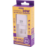 آداپتور شارژر 30 وات REMAX مدل RP-U82 – دو پورت Type-C و USB