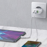 آداپتور و کابل شارژ17W KINGSTAR مدل KW163C – سه پورت USB