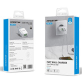آداپتور و کابل شارژ17W KINGSTAR مدل KW163C – سه پورت USB