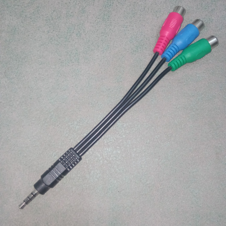 کابل تبدیل مادگی ۳ فیش AV به جک ۳.۵ میلیمتری (AUX) - 17CM