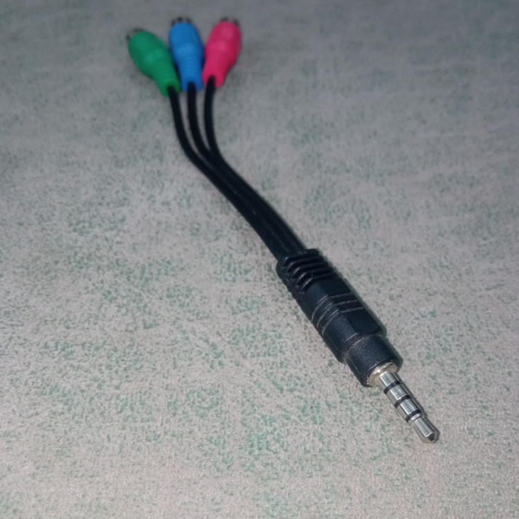 کابل تبدیل مادگی ۳ فیش AV به جک ۳.۵ میلیمتری (AUX) - 17CM