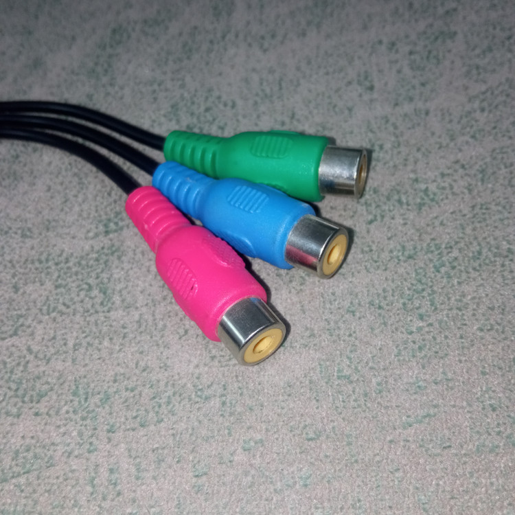 کابل تبدیل مادگی ۳ فیش AV به جک ۳.۵ میلیمتری (AUX) - 17CM