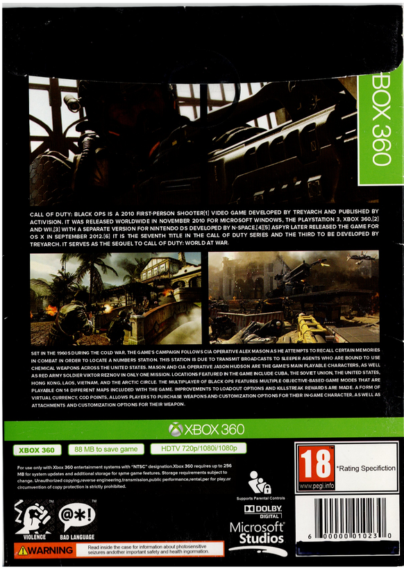 بازی Call of Duty: Black Ops - نسخه اصلی دیسک کنسول Xbox 360