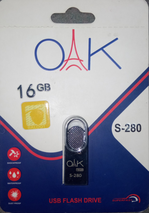 فلش مموری ۱۶ گیگابایت OAK مدل S-280 (رابط USB 2.0)