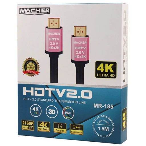 کابل HDMI نسخه 4K برند MACHER مدل MR-185 - انتقال تصویر با وضوح بالا