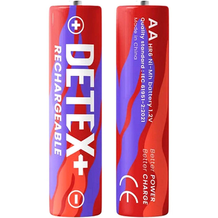 باتری قلمی شارژی دتکس (DETEX) مدل HR6 سایز AA بسته ۲ عددی