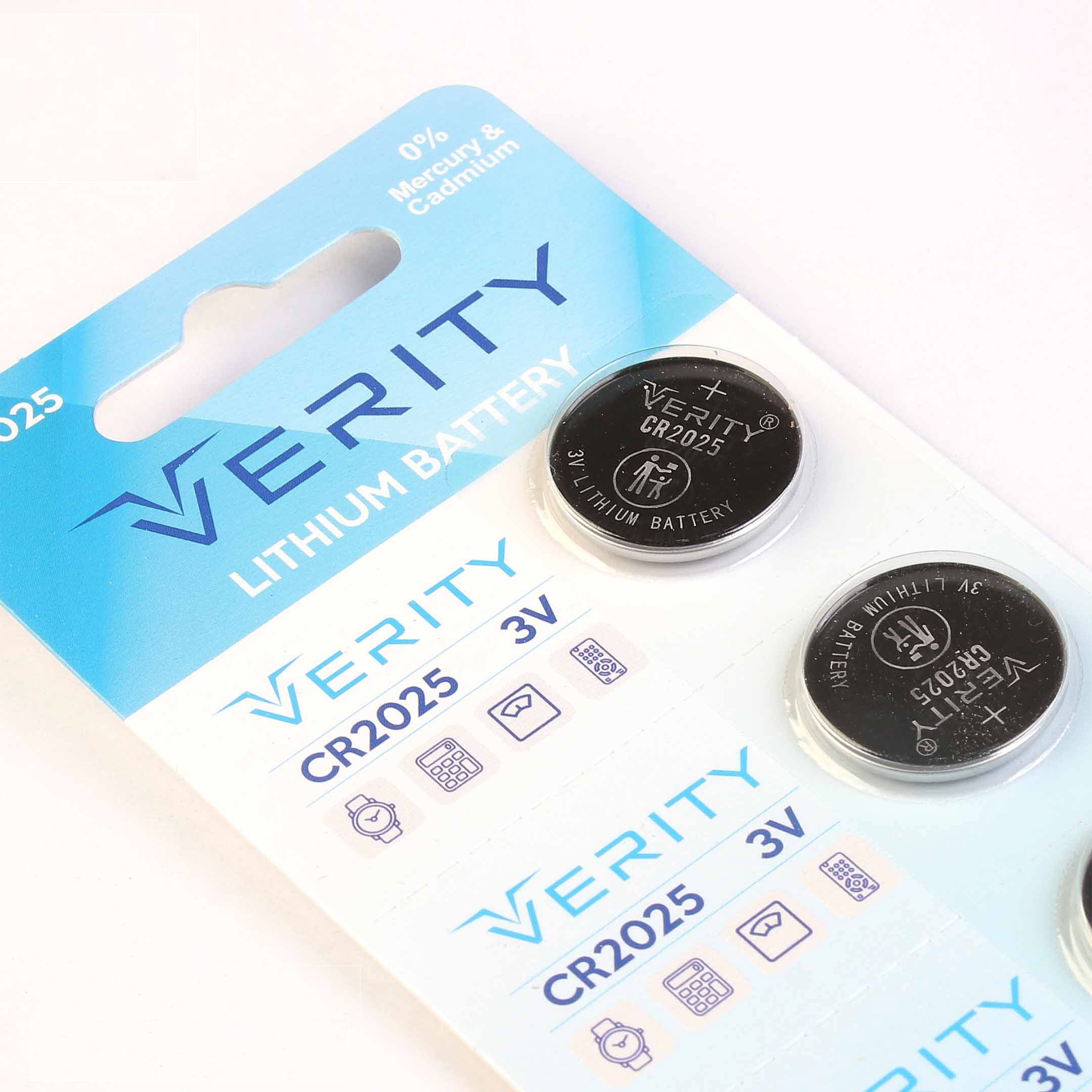 باتری سکه‌ای وریتی (VERITY) مدل CR2025 ولتاژ ۳ ولت - 1 عددی