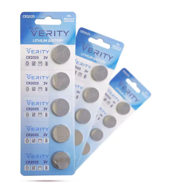 باتری سکهای وریتی (VERITY) مدل CR2025 ولتاژ ۳ ولت - 1 عددی