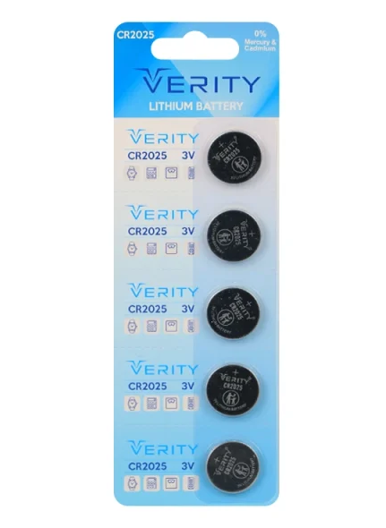 باتری سکهای وریتی (VERITY) مدل CR2025 ولتاژ ۳ ولت - 1 عددی