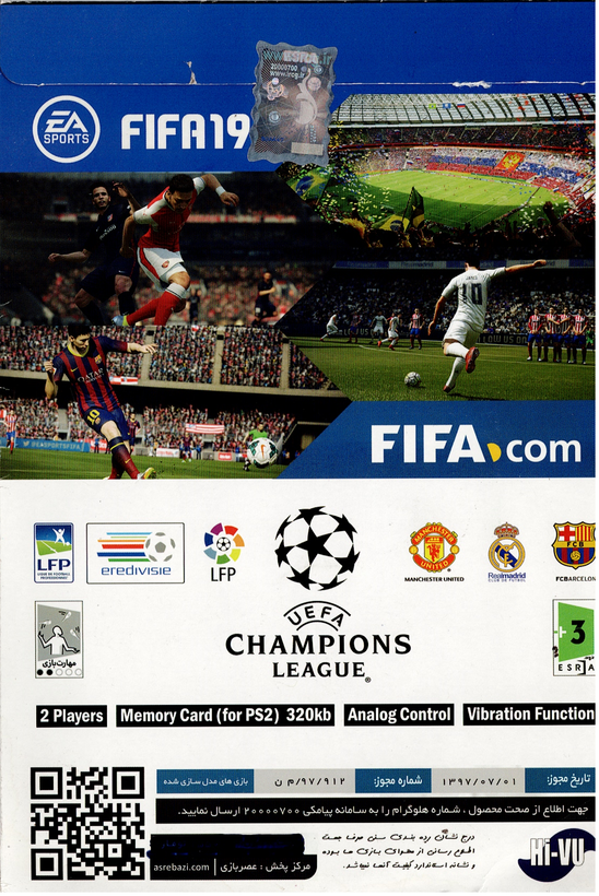 بازی فیفا ۱۹ (FIFA 19) مخصوص کنسول پلیاستیشن ۲ (PS2) نسخه فیزیکی - DVD