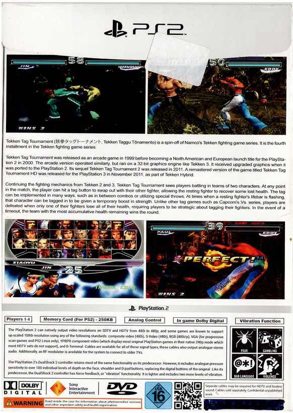 بازی تکن تگ تورنمنت (TEKKEN TAG Tournament) مخصوص کنسول پلیاستیشن ۲ (PS2) نسخه فیزیکی - DVD