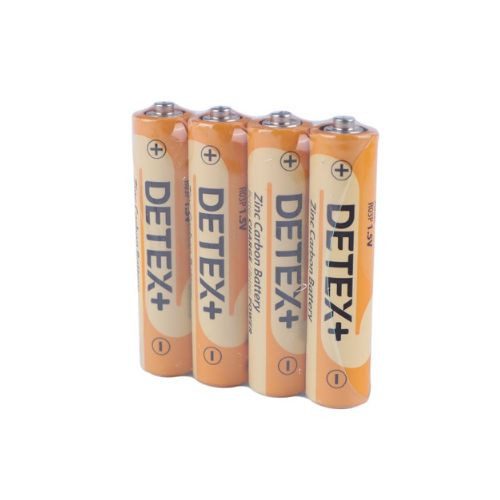 باتری نیمه قلمی کربنی DETEX مدل AAA R03P 1.5V – بسته 4 عددی